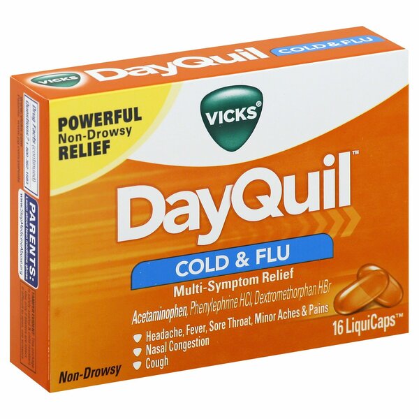 Vicks Dayquil Cold & Flu Liquicap DMX, 16PK 593095